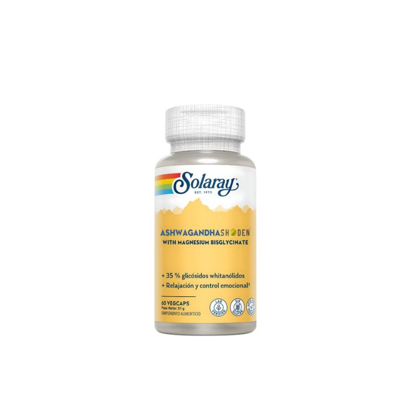 SOLARAY ASHWAGANDHA WITH MAGNESIMBISGLYCINATE 60 CAPSULAS