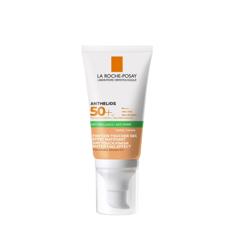 LA ROCHE POSAY Anthelios Anti-brillos SPF 50+ Gel-crema toque seco con Color NATURAL  50 ml